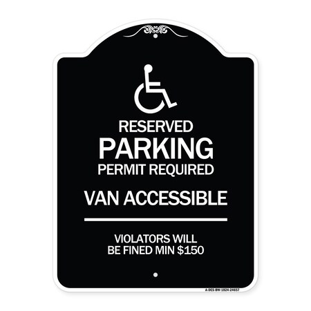 Connecticut Reserved Parking Permit Required Van Accessible Violators Will Be Fined M Aluminum Sign